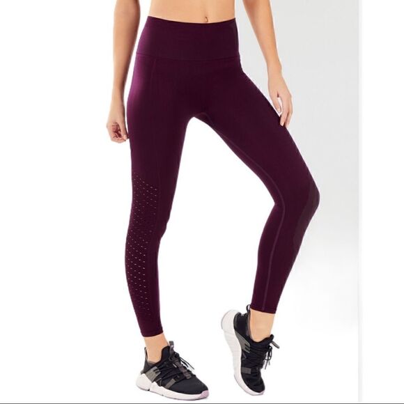 Fabletics High Waisted Perforated 7/8 Leggings - Picture 3 of 6